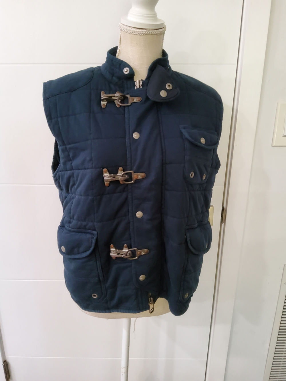 Polo Ralph Lauren Vintage Quilted Navy Blue Vest Size L